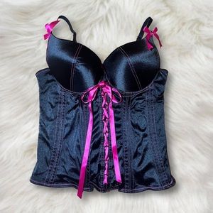 Black and pink goth corset